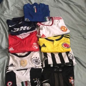 Lot of 9 soccer jerseys